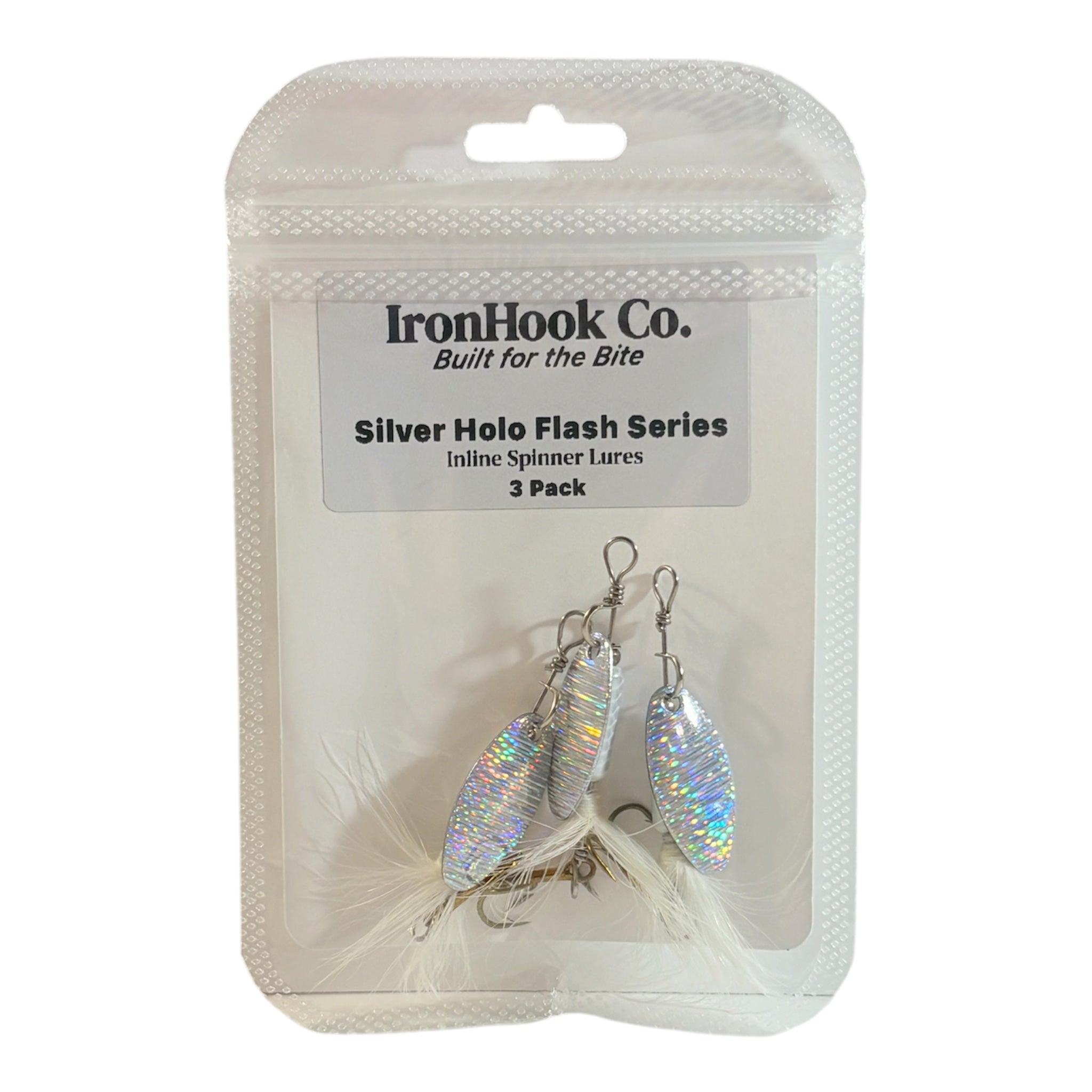 IronHook Flash Feather Spinner Lures – 3-Pack
