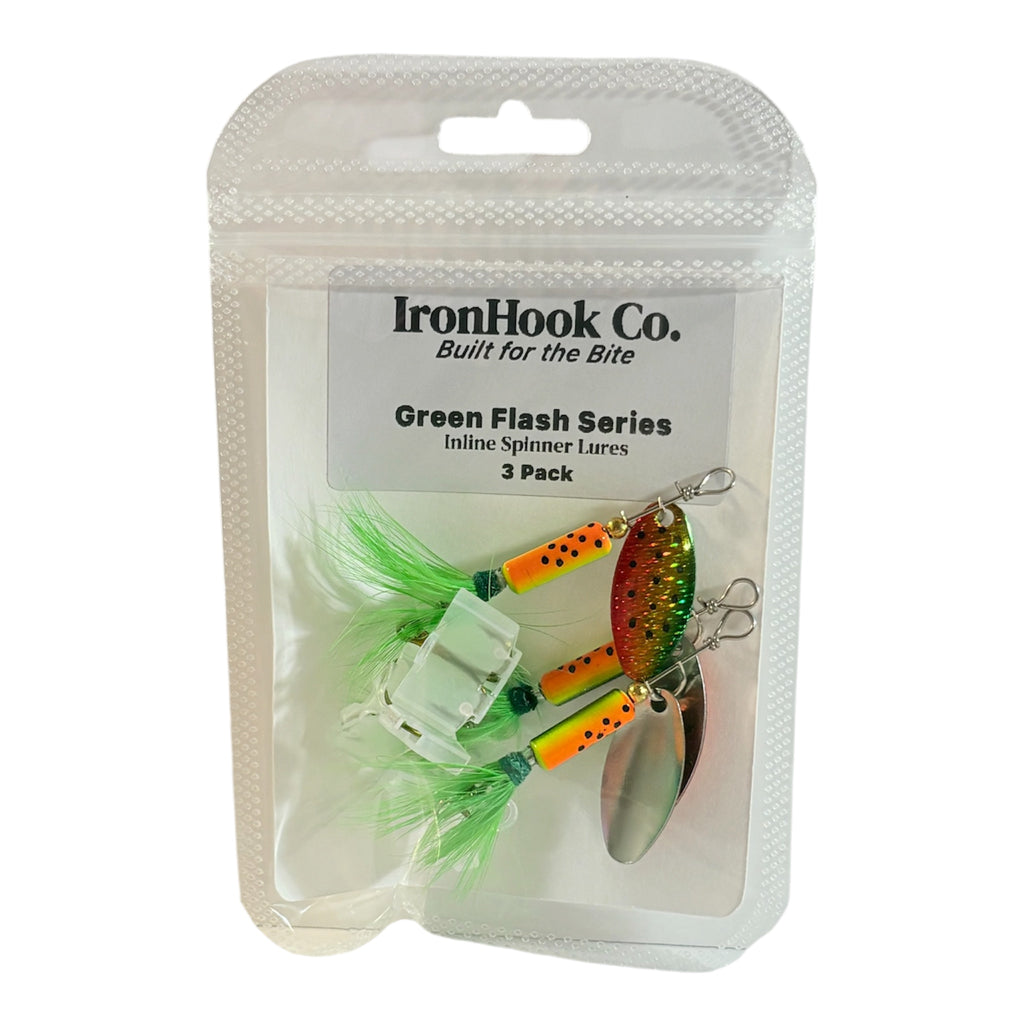 IronHook Flash Feather Spinner Lures – 3-Pack