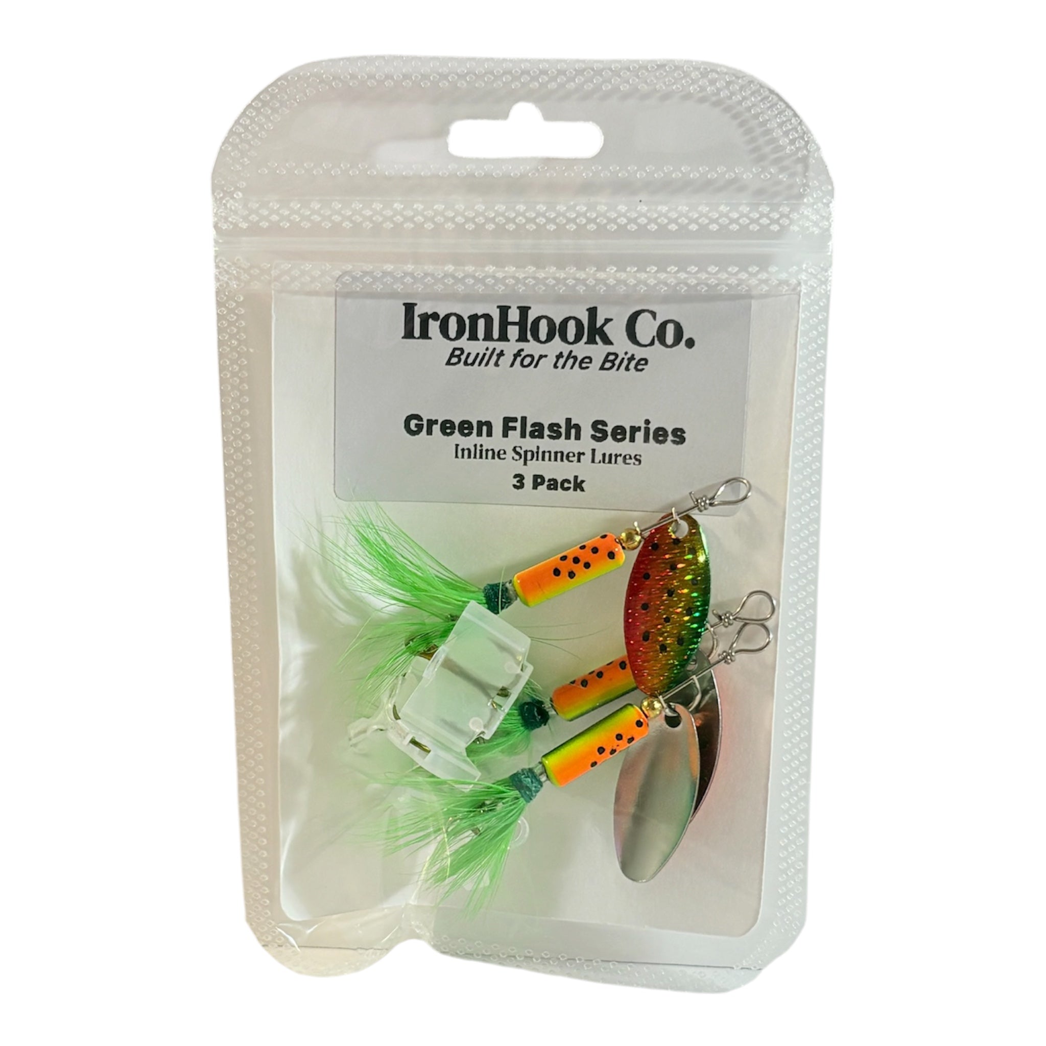 IronHook Flash Feather Spinner Lures – 3-Pack