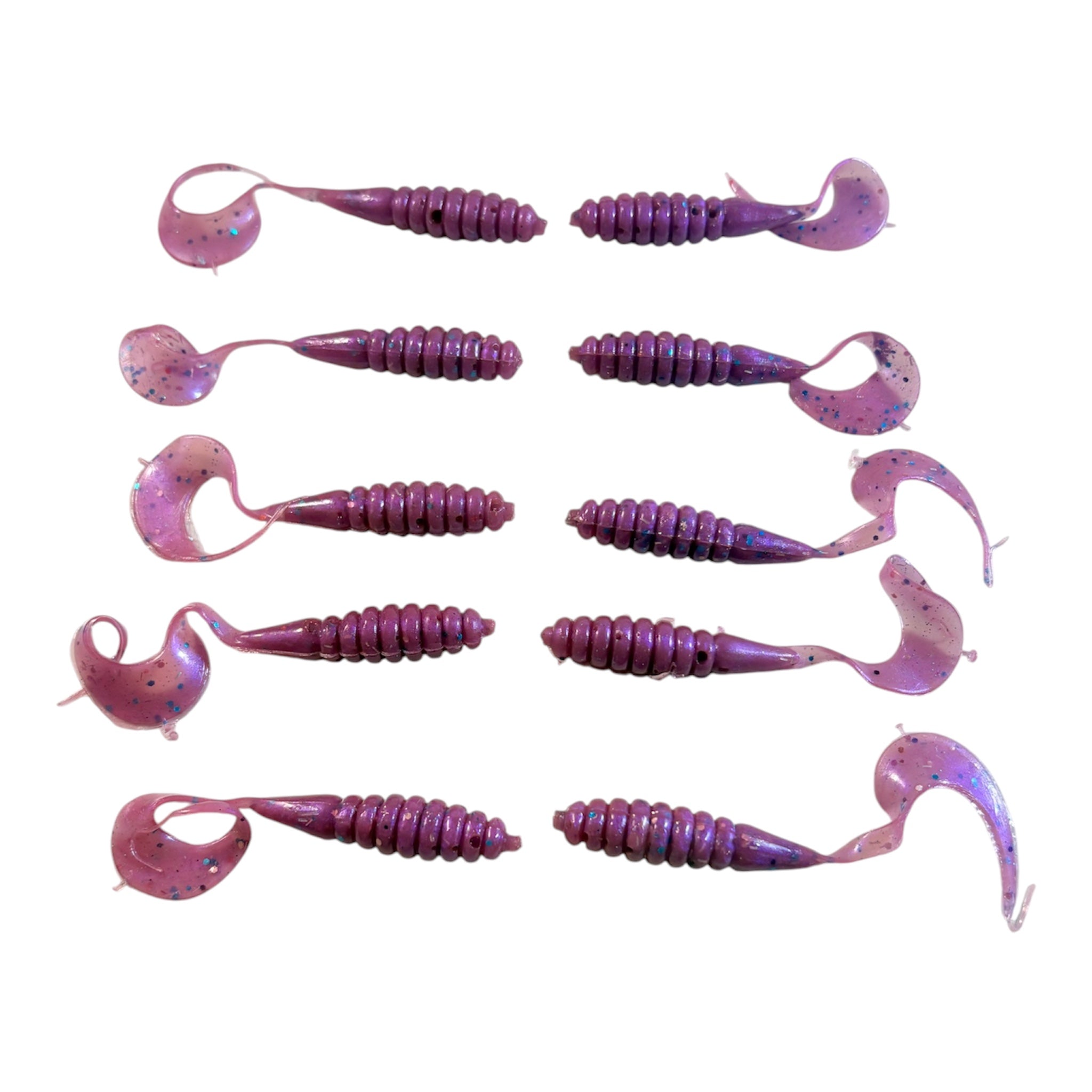 Soft Plastic Curly Tail Grubs – 10 Pack | Multiple Colors Available