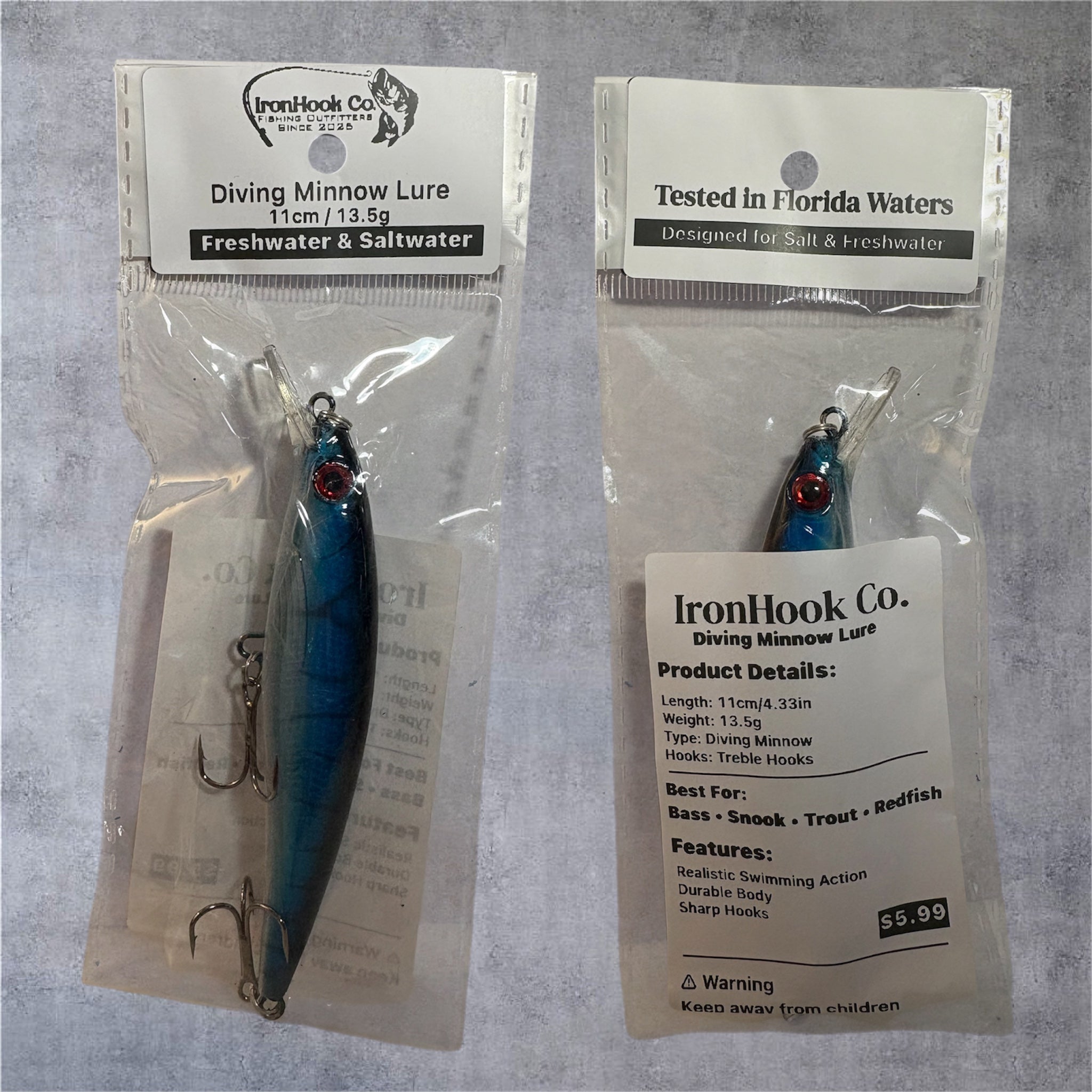 Diving Minnow Lure 11cm/13.5g | Freshwater & Saltwater Fishing Lure