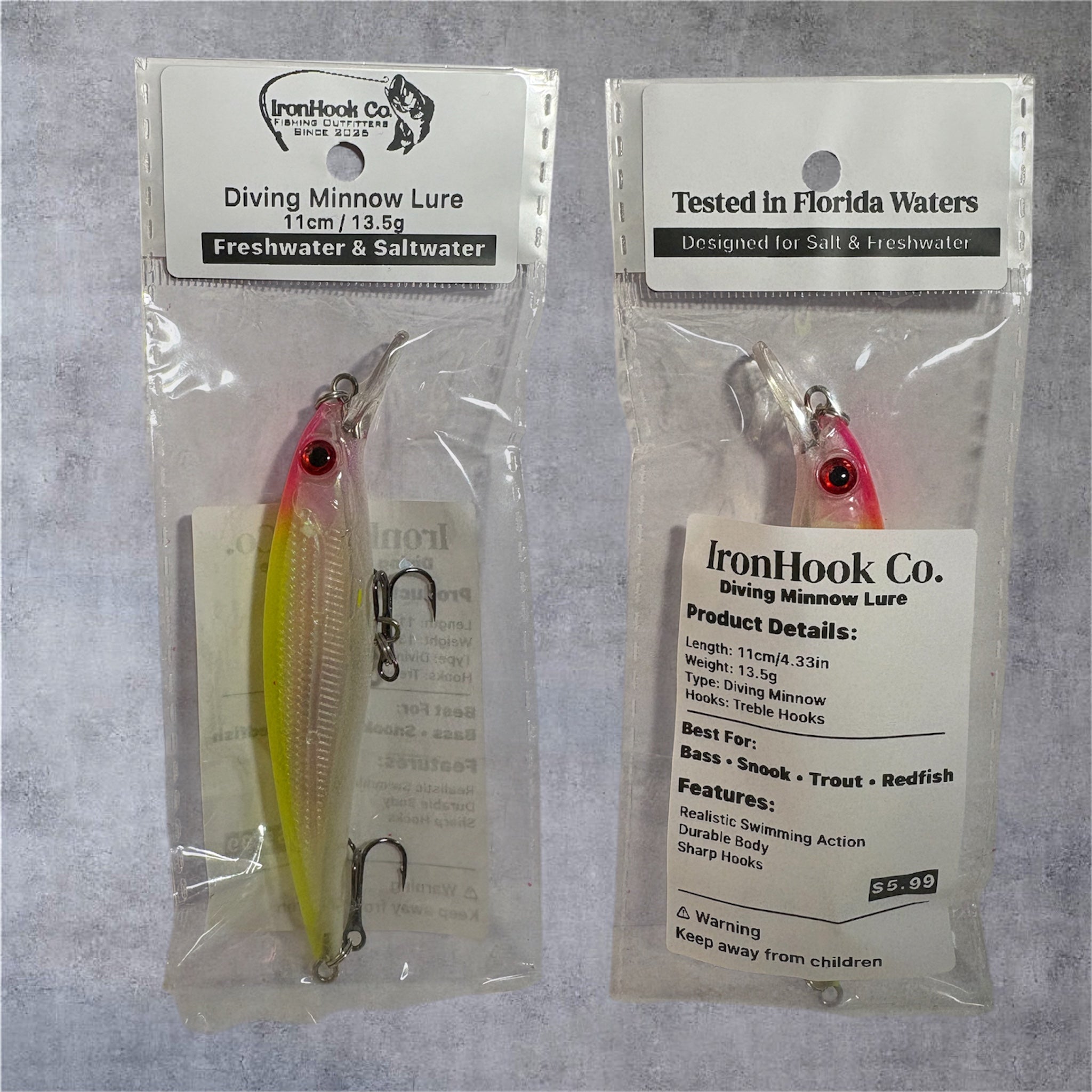 Diving Minnow Lure 11cm/13.5g | Freshwater & Saltwater Fishing Lure