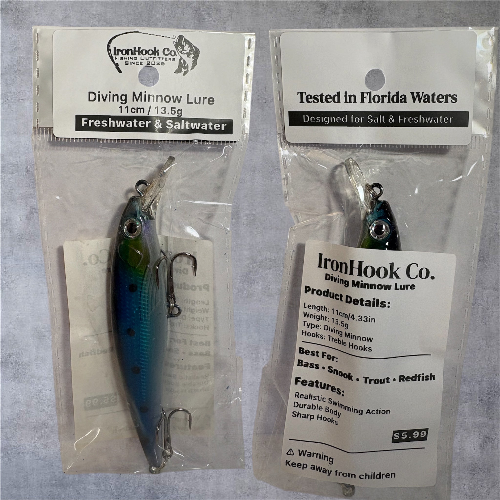 Diving Minnow Lure 11cm/13.5g | Freshwater & Saltwater Fishing Lure
