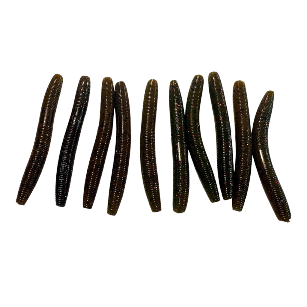 3” Stick Bait – Green Pumpkin (10 Pack) | Soft Plastic Bass Lure