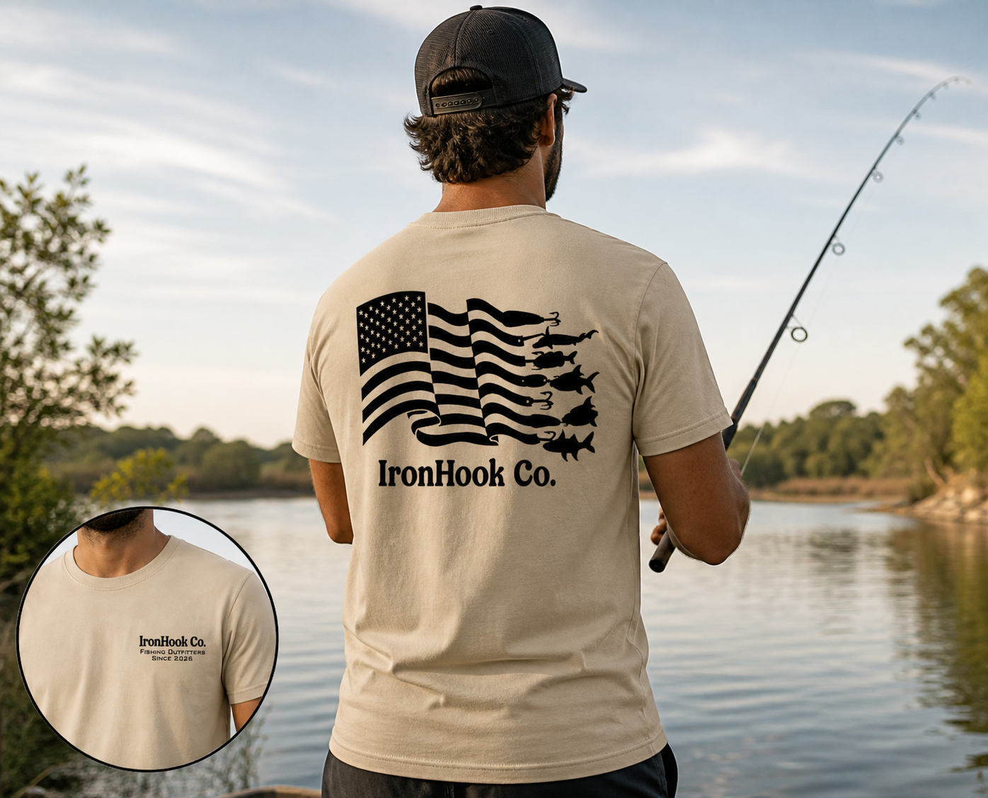 IronHook Co. Fishing Flag Tee – Sand